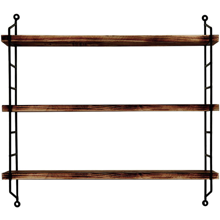 Hanah Home Wr088 Estantería de Pared de Madera y Metal Negro y Nogal Hanah Home Wr088 Estantería de Pared de Madera y Metal Negro y Nogal